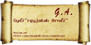 Györgyjakab Arnó névjegykártya